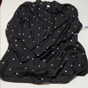 Old Navy Button Down Poka-Dot Long Sleeved…